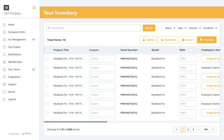 Growrk IT inventory software