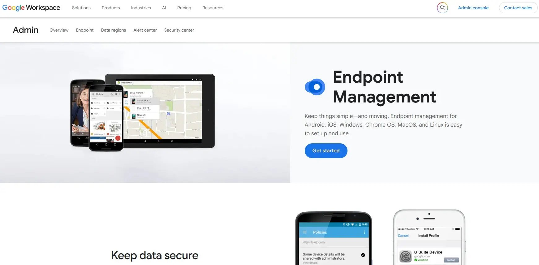 screenshot of Google Endpoint Management