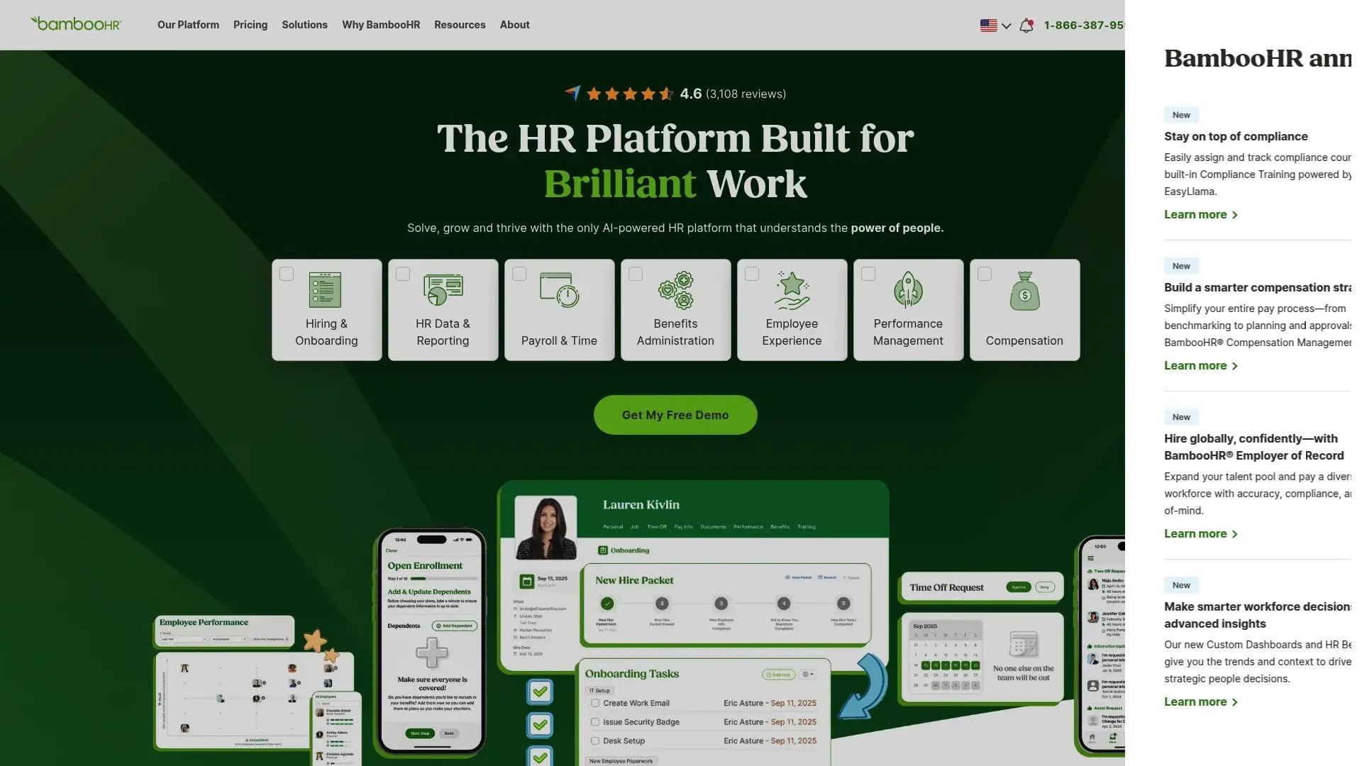 screenshot of BambooHR