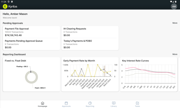 Kyriba Dashboard