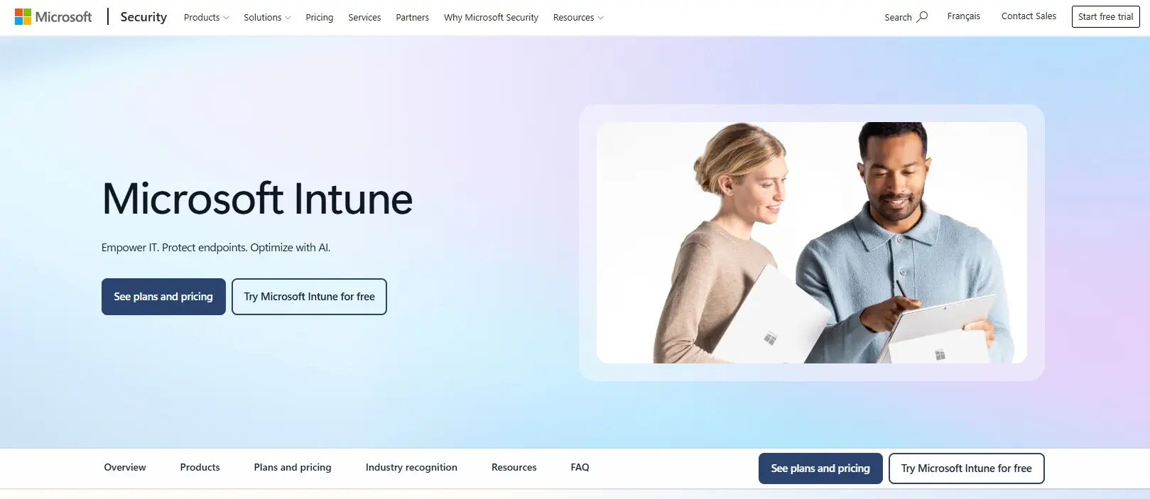 Screenshot of microsoft.com