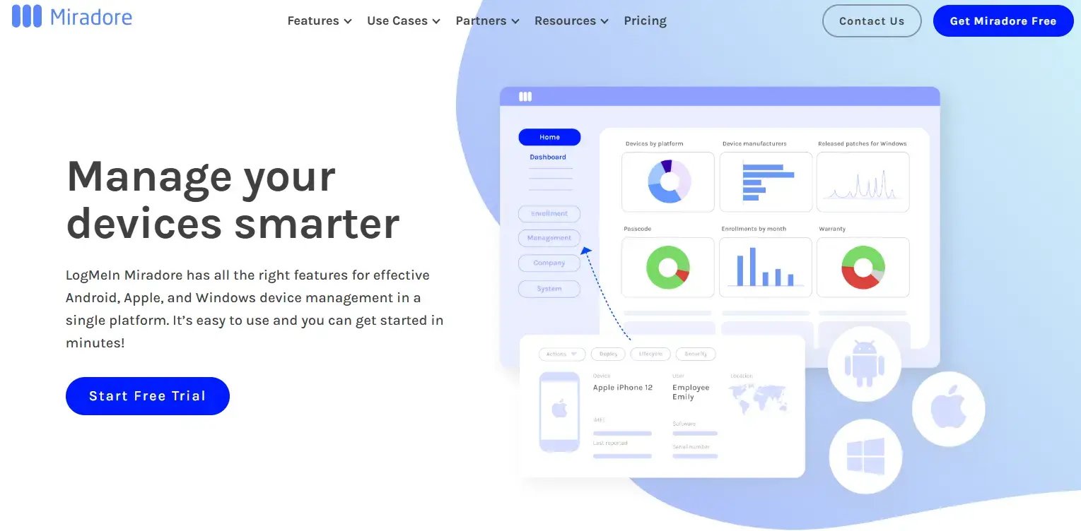 Screenshot of miradore.com