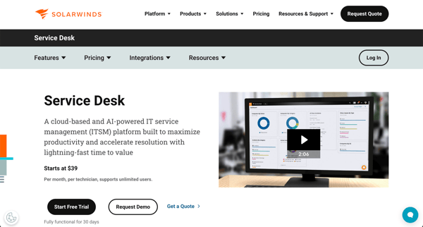 SolarWinds Service Desk