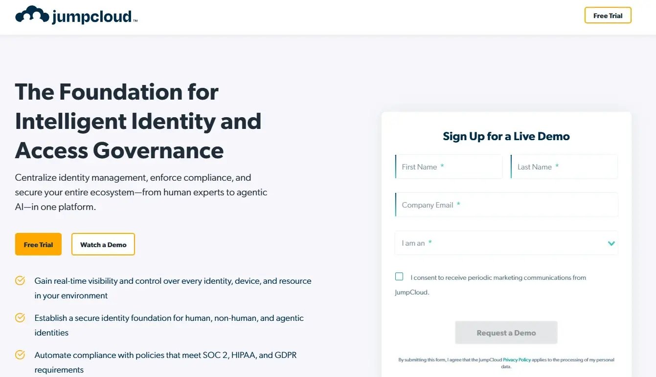 Screenshot of jumpcloud.com