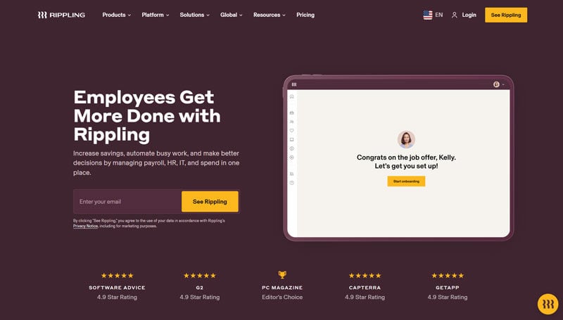 screenshot of Rippling Offboarding
