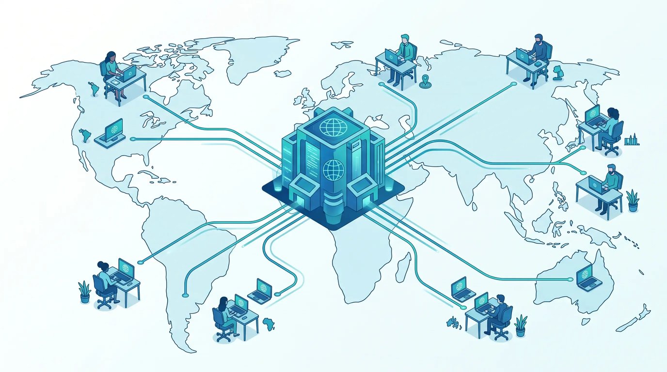 Centralized IT procurement coordinating hardware for a distributed remote team