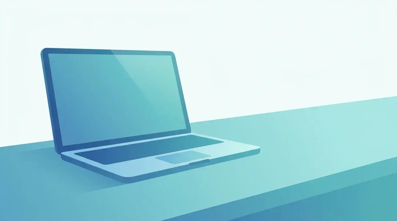 Single laptop on a desk