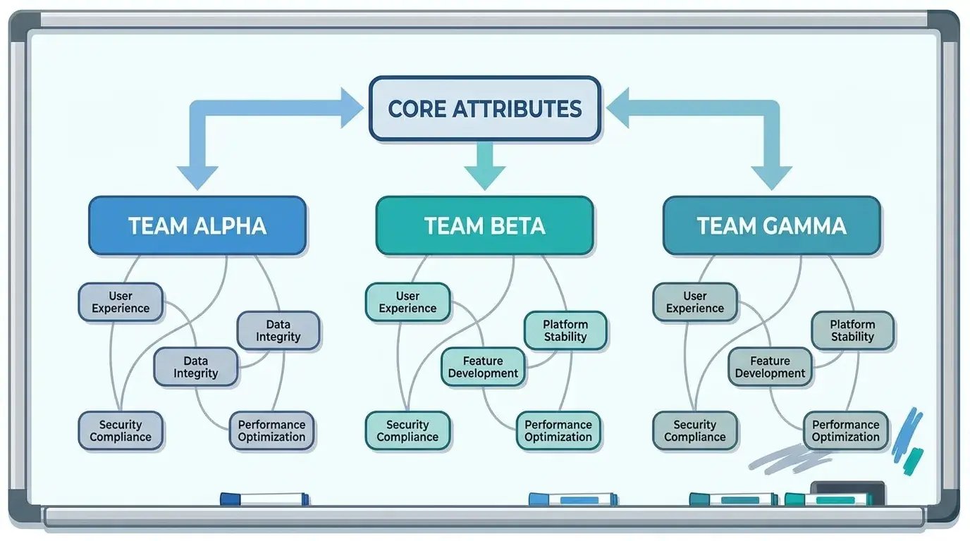 Clean whiteboard diagram of attribute ownership