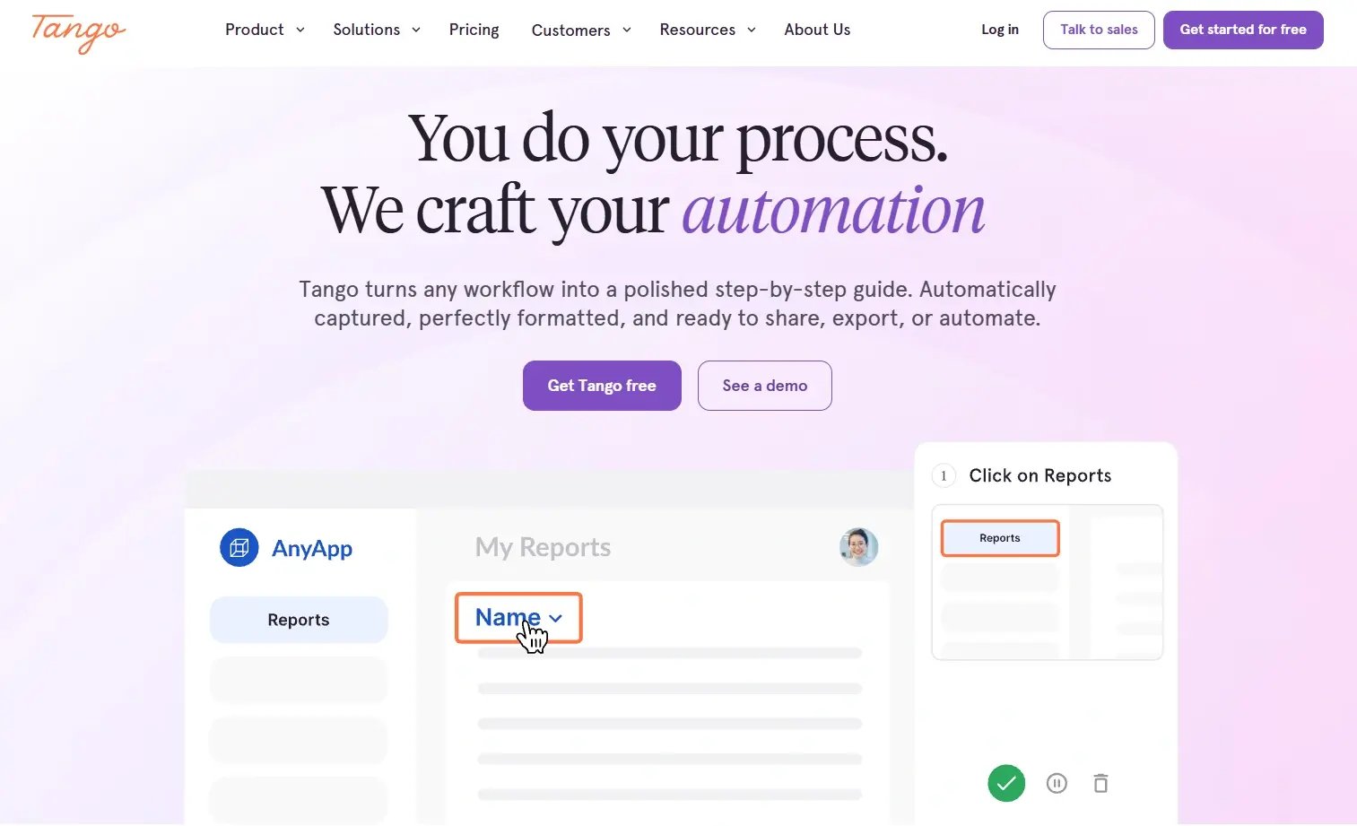 screenshot of tango.us