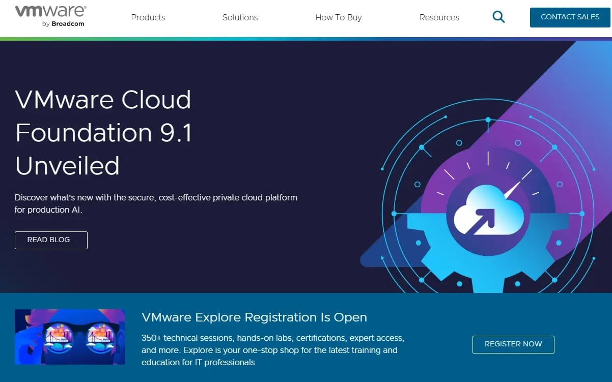 Screenshot of vmware.com