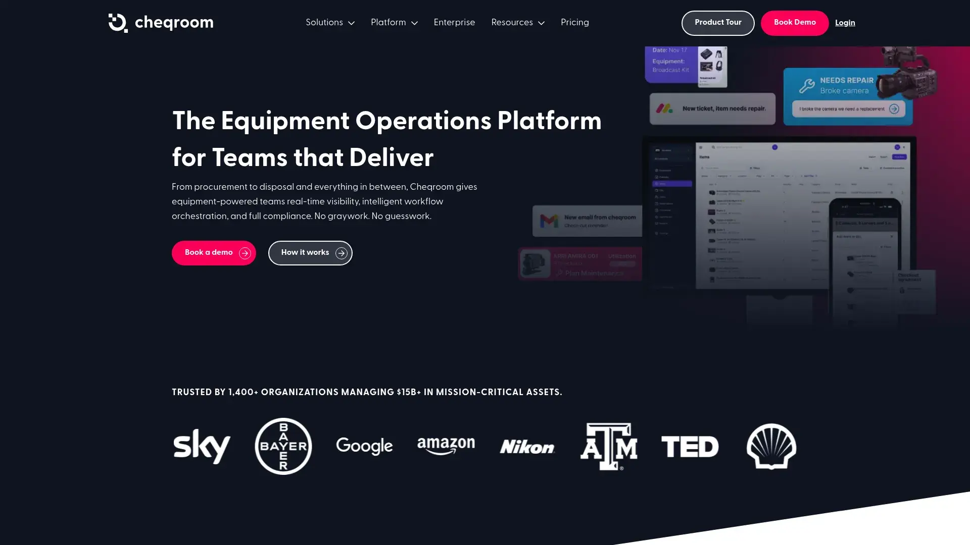 Cheqroom equipment checkout system