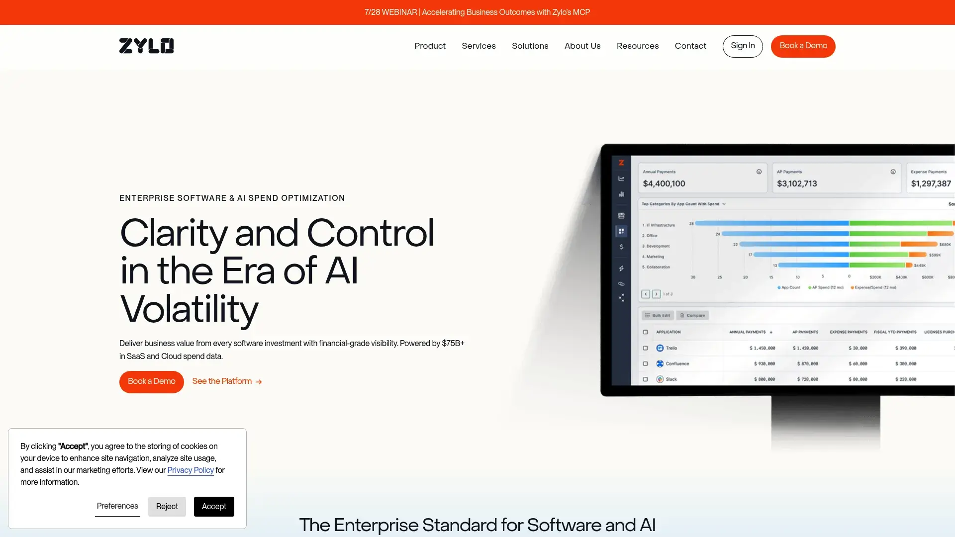 Zylo financial analytics dashboard