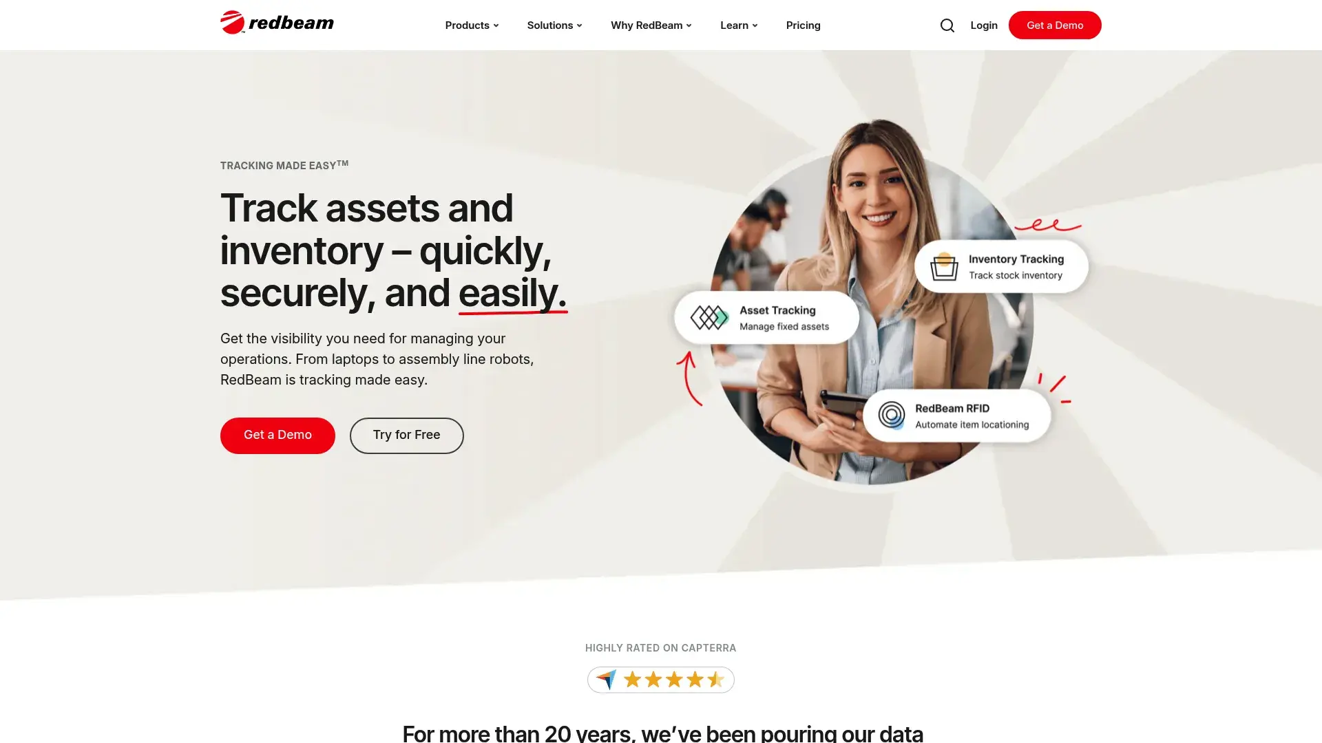 Redbeam flexible deployment asset tracking