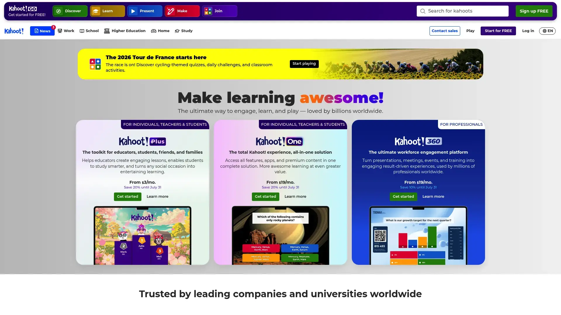 Kahoot game show interface