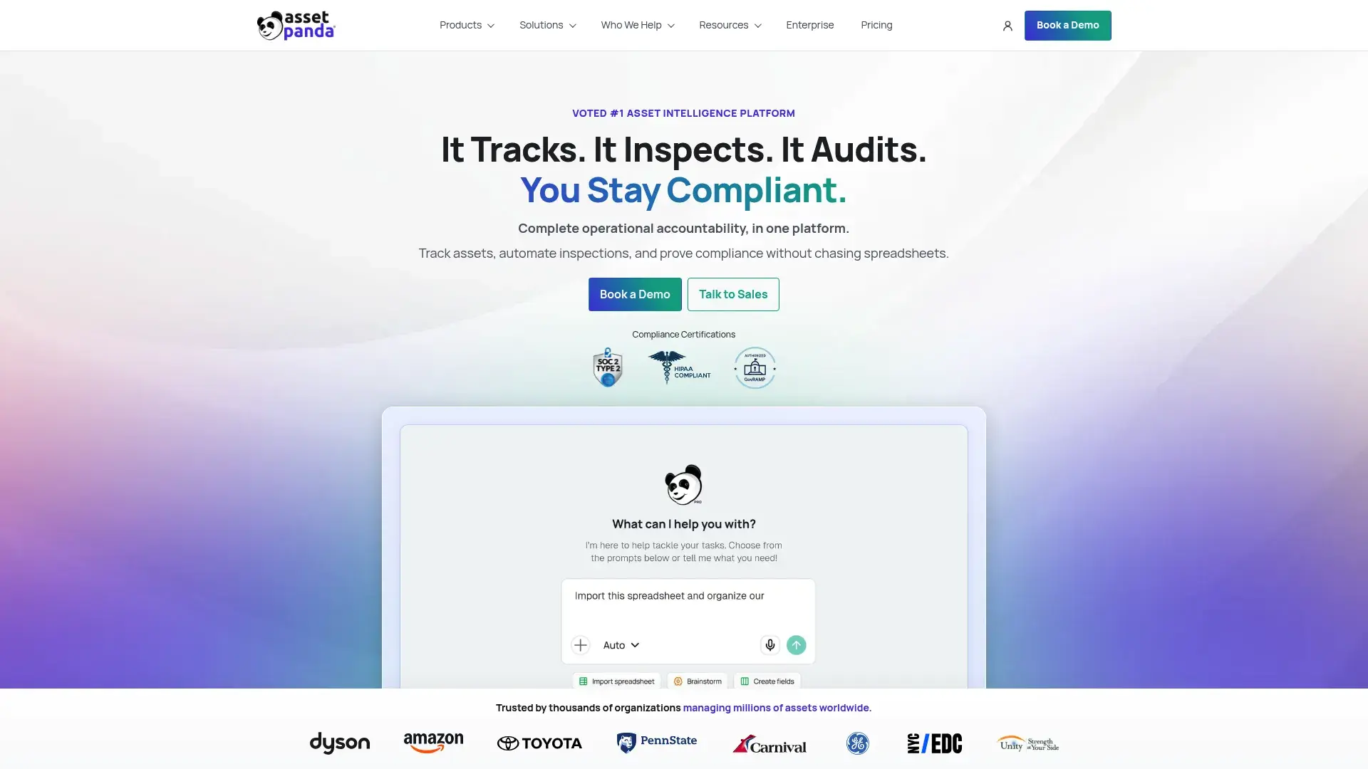 Asset Panda dashboard interface