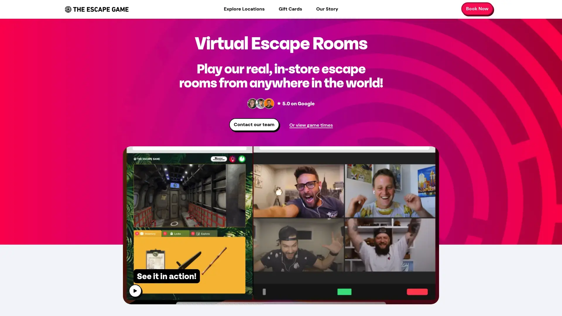 Virtual escape room experience
