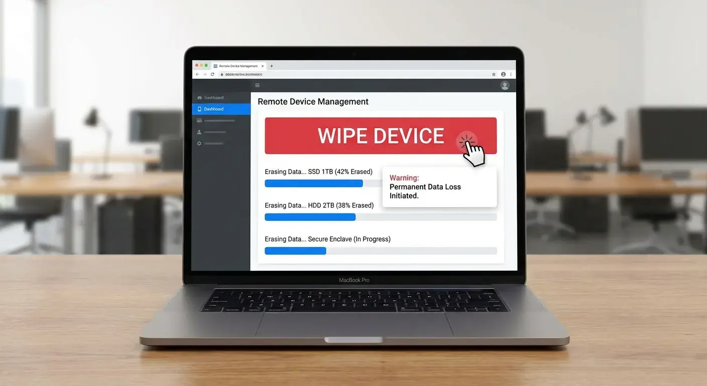 Remote device wipe management dashboard