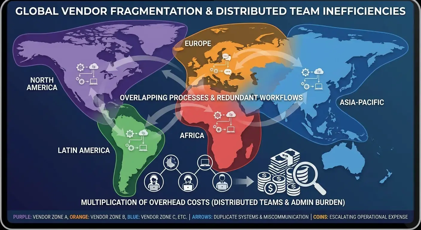 Vendor fragmentation costs in distributed teams