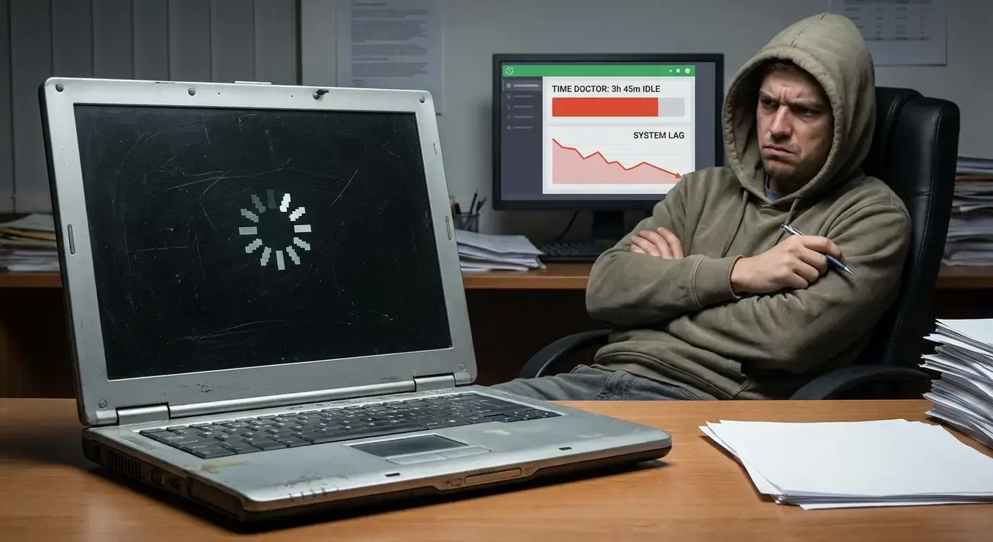Aging laptop showing performance degradation