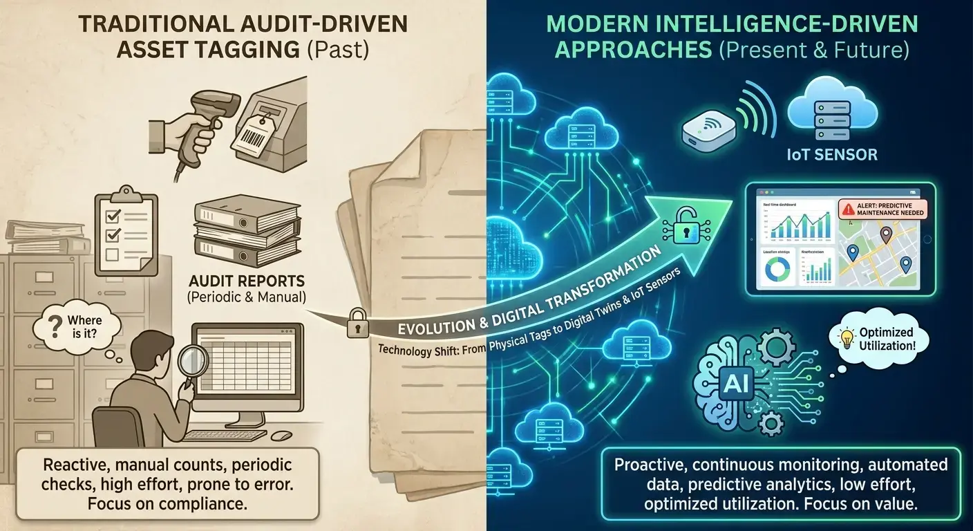 Comparison of traditional versus intelligent asset tagging
