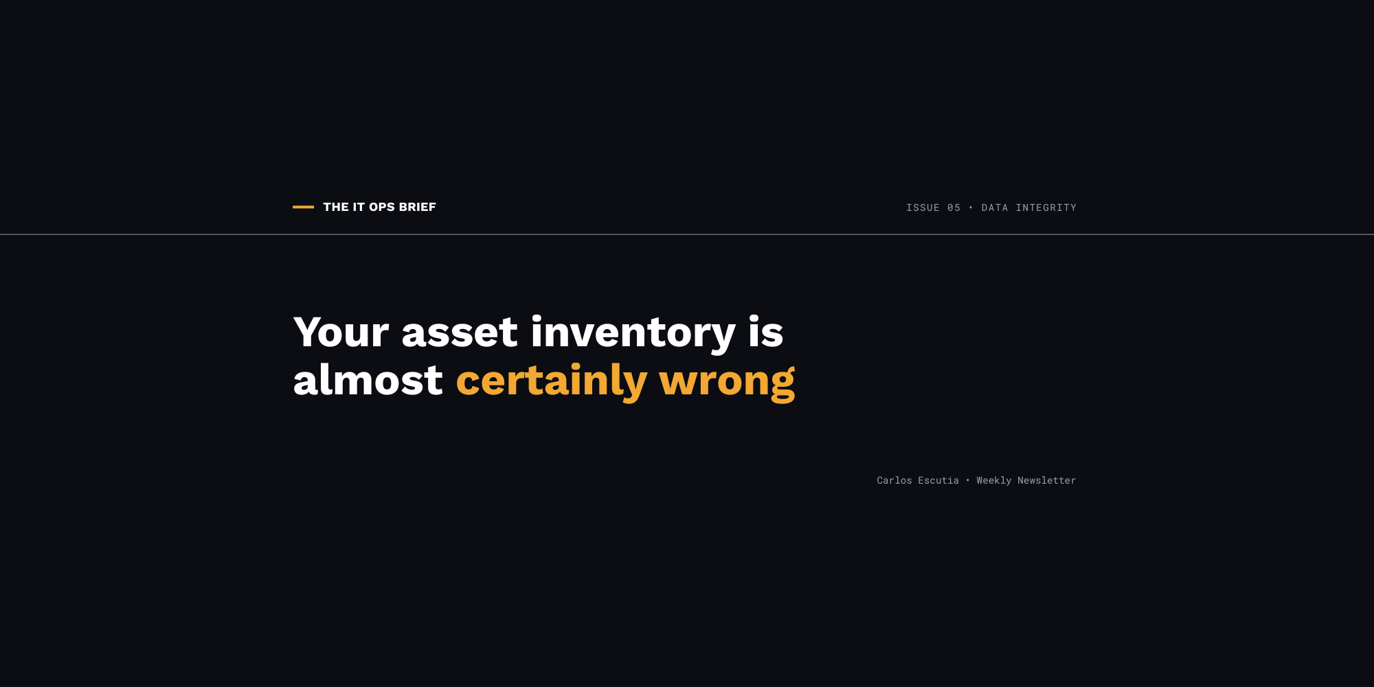 Your asset inventory is almost certainly wrong | IT Ops Brief